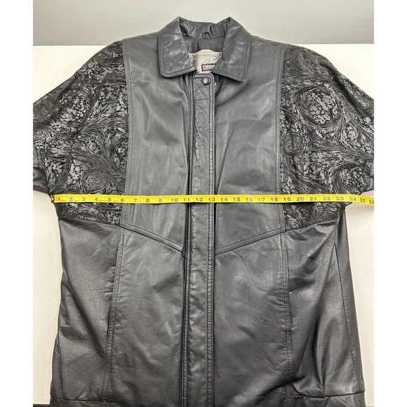 Vintage Pelle Studio Thinsulate Black Leather Coat Jacket Large Liner Full‎ Zip - Picture 6 of 15